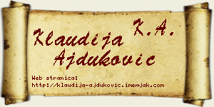 Klaudija Ajduković vizit kartica